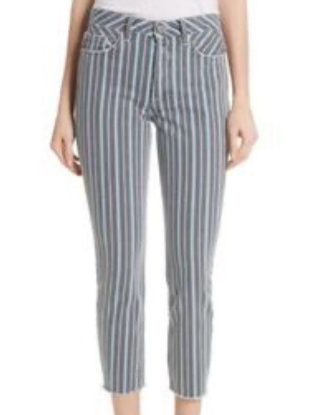 Grlfrnd Karolina blue vertical striped trendy cool jeans pants size 30